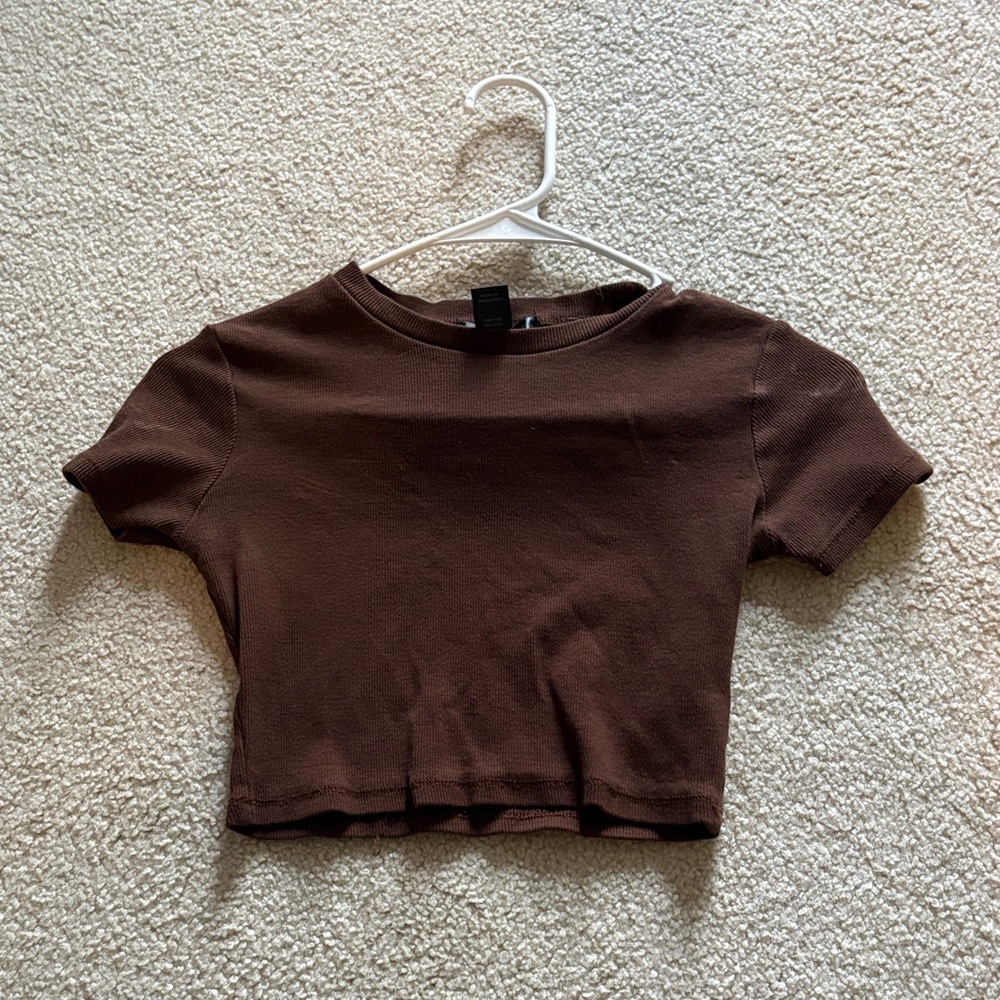 Streetwear Society Chocolate Brown Crop Top